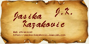 Jasika Kazaković vizit kartica